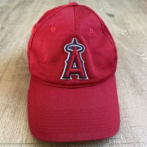 Los Angeles Angels Baseball Hat Cap Red  White Blue Hook and Loop Strap